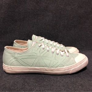 PO ZU Shoes Women’s Moth Green Sneakers Organic Cotton Size EU 40 US 8.5